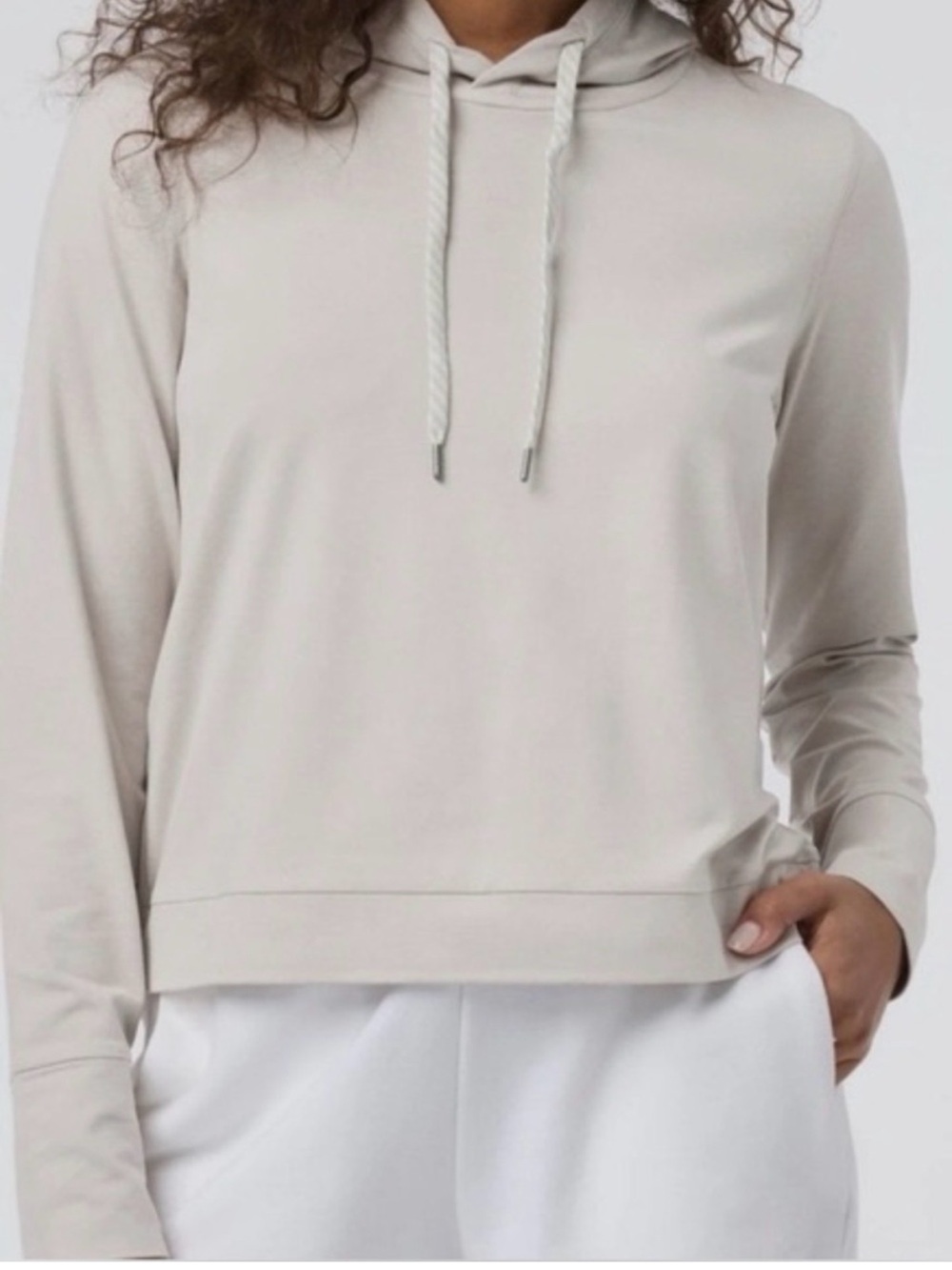 Vuori Halo Essential Crop Hoodie L Ecru